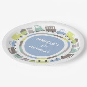 Jongens Speelgoed Pastel Blauw Vervoer Kind Verjaa Papieren Bordje (Gekanteld)