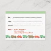 Jongens Speelgoed Pastel Transport Kind's foto spe Contactkaartje (Achterkant)