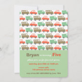 Jongens Speelgoed Retro Transport Foto 5e Verjaard Kaart (Voorkant)