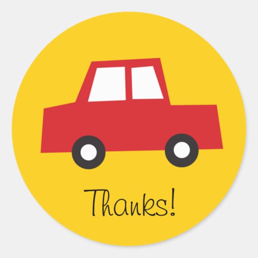 Jongens Speelgoed Rode auto Kinderen Verjaardag Da Ronde Sticker (Voorkant)