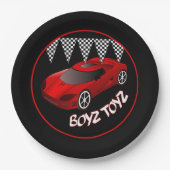 Jongens Speelgoed Rode Sport Auto Papier Borden 2 Papieren Bordje (Voorkant)