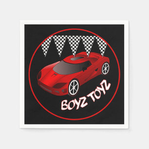 Jongens speelgoed Rode sport Car Napkins Servet