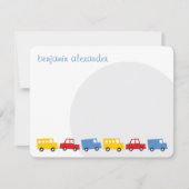 Jongens Speelgoed Transport Baby/Peuter Verjaardag Notitiekaartje (Voorkant)
