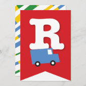 Jongens Speelgoed Transport Gelukkige Verjaardag F Kaart (Voorkant / Achterkant)