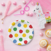 Jongens Speelgoed Verjaardag Primaire Polka Dots P Papieren Bordje (Feest)