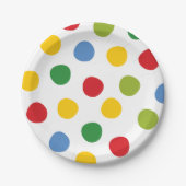 Jongens Speelgoed Verjaardag Primaire Polka Dots P Papieren Bordje (Voorkant)