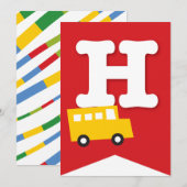 Jongens Speelgoed Vervoer Gelukkig Verjaardagsfees Kaart (Voorkant / Achterkant)