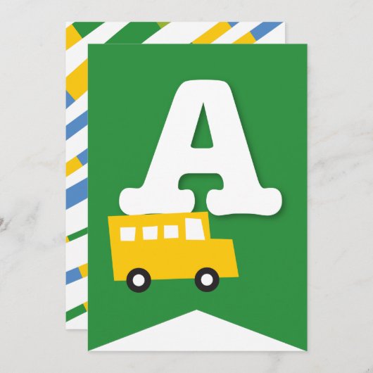 Jongens Speelgoed Vervoer Gelukkig Verjaardagsfees Kaart (Voorkant / Achterkant)