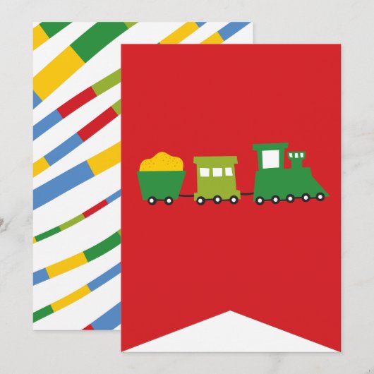 Jongens Speelgoed Vervoer Gelukkig Verjaardagsfees Kaart (Voorkant / Achterkant)