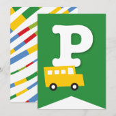 Jongens Speelgoed Vervoer Gelukkig Verjaardagsfees Kaart (Voorkant / Achterkant)