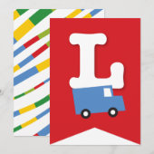 Jongens Speelgoed Vervoer Gelukkig Verjaardagsfees Kaart (Voorkant / Achterkant)