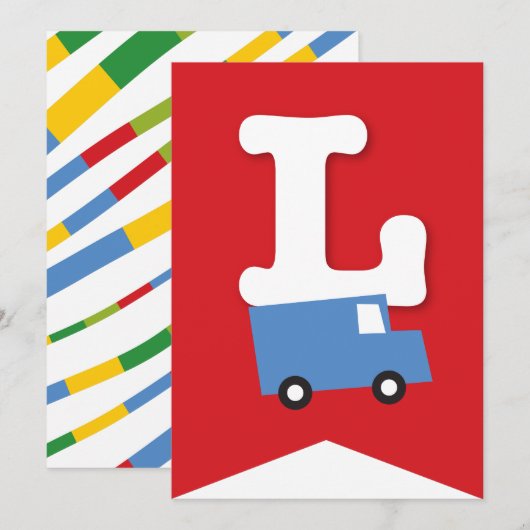 Jongens Speelgoed Vervoer Gelukkig Verjaardagsfees Kaart (Voorkant / Achterkant)