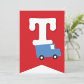 Jongens Speelgoed Vervoer Gelukkig Verjaardagsfees Kaart (Staand voorkant)