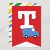 Jongens Speelgoed Vervoer Gelukkig Verjaardagsfees Kaart (Voorkant / Achterkant)