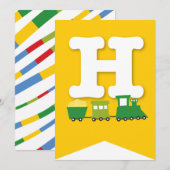 Jongens Speelgoed Vervoer Gelukkig Verjaardagsfees Kaart (Voorkant / Achterkant)