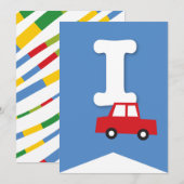 Jongens Speelgoed Vervoer Gelukkig Verjaardagsfees Kaart (Voorkant / Achterkant)