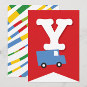 Jongens Speelgoed Vervoer Gelukkig Verjaardagsfees Kaart (Voorkant / Achterkant)