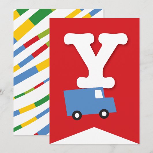 Jongens Speelgoed Vervoer Gelukkig Verjaardagsfees Kaart (Voorkant / Achterkant)