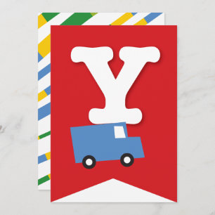 Jongens Speelgoed Vervoer Gelukkig Verjaardagsfees Kaart