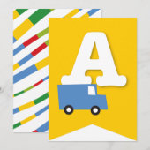 Jongens Speelgoed Vervoer Gelukkig Verjaardagsfees Kaart (Voorkant / Achterkant)