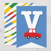 Jongens Speelgoed Vervoer Gelukkig Verjaardagsfees Kaart (Voorkant / Achterkant)