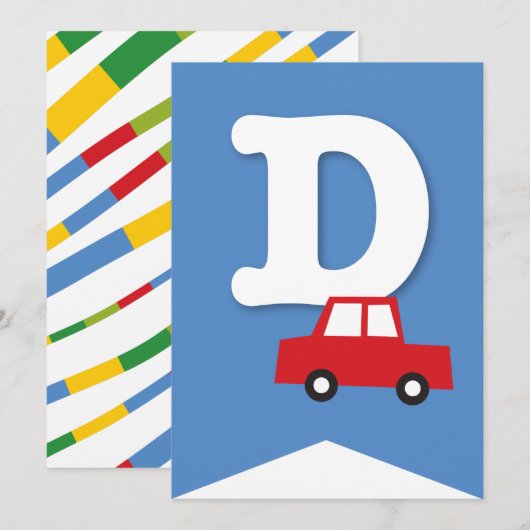 Jongens Speelgoed Vervoer Gelukkig Verjaardagsfees Kaart (Voorkant / Achterkant)