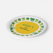 Jongens Speelgoed Vervoer Groen Trein Kind Verjaar Papieren Bordje (Gekanteld)