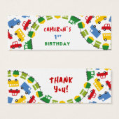 Jongens Speelgoed Vervoer Verjaardagsfeestje DIY C Mini Visitekaartjes (Voorkant /achterkant)