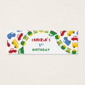 Jongens Speelgoed Vervoer Verjaardagsfeestje DIY C Mini Visitekaartjes (Voorkant)