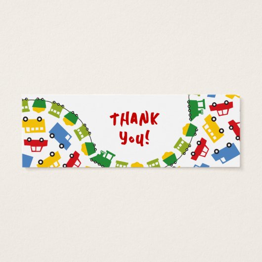 Jongens Speelgoed Vervoer Verjaardagsfeestje DIY C Mini Visitekaartjes (Achterkant)