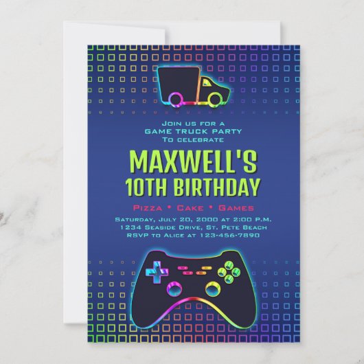 Jongens Spel Vrachtwagen Partij Verjaardag Kaart (Voorkant)