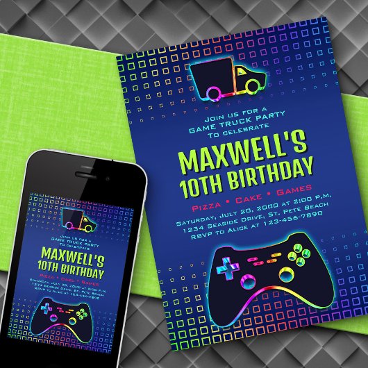 Jongens Spel Vrachtwagen Partij Verjaardag Kaart