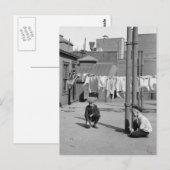 Jongens spelen, begin jaren 1900 briefkaart (Voorkant / Achterkant)