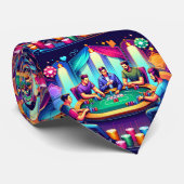 jongens spelen kaarten poker spel stropdas (Opgerold)