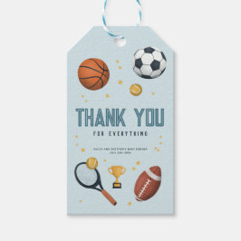 Jongens Sport Bedankt Baby shower Favor Cadeaulabel