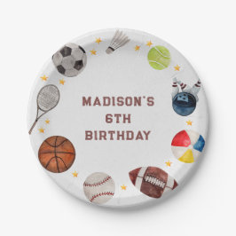 Jongens Sport Kids Verjaardagsfeest Papieren Bordje