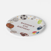 Jongens Sport Kids Verjaardagsfeest Papieren Bordje (Gekanteld)