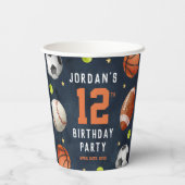 Jongens Sport Marine Verjaardag Papieren Bekers (Achterkant)