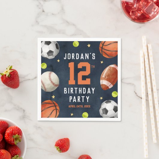 Jongens Sport Marine Verjaardag Servet (Insitu)