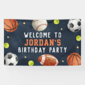 Jongens Sport Navy Verjaardag Welkom Banner (Horizontaal)