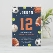 Jongens Sport Thema Verjaardagsfeest Kaart (Staand voorkant)