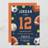 Jongens Sport Thema Verjaardagsfeest Kaart (Voorkant / Achterkant)