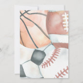 Jongens Sport Verjaardag Uitnodiging - Sinaasappel (Achterkant)