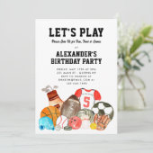 Jongens Sportballen Athletic All Star Kids Verjaar Kaart (Staand voorkant)