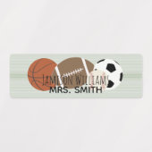 Jongens Sportgroene streep waterdichte labels (Design 2)