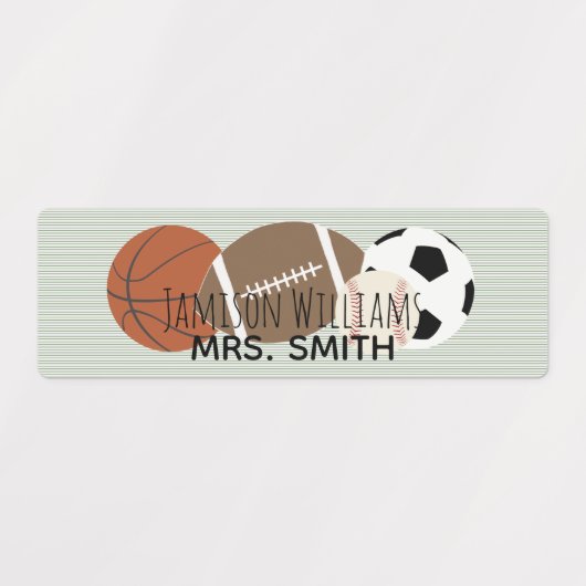 Jongens Sportgroene streep waterdichte labels (Design 1)