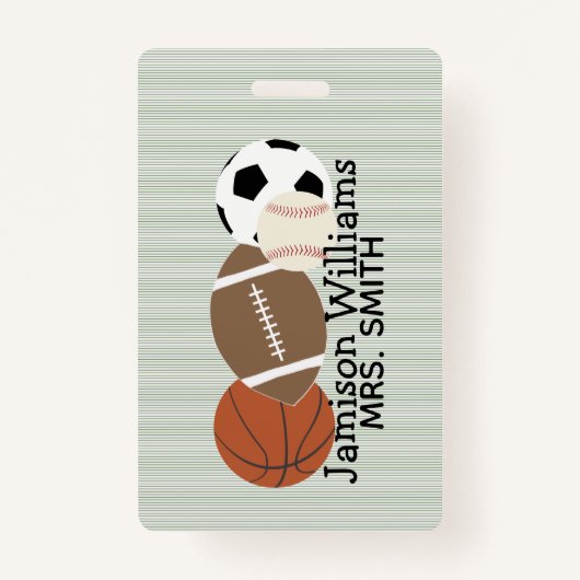 Jongens Sportgroene streep waterdichte labels Badge (Voorkant)