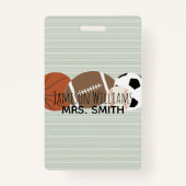 Jongens Sportgroene streep waterdichte labels Badge (Achterkant)