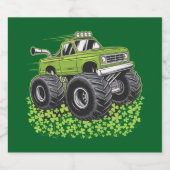 Jongens St Patricks Dag Peuter Lucky Monster Truck Bier Etiket (Enkel label)
