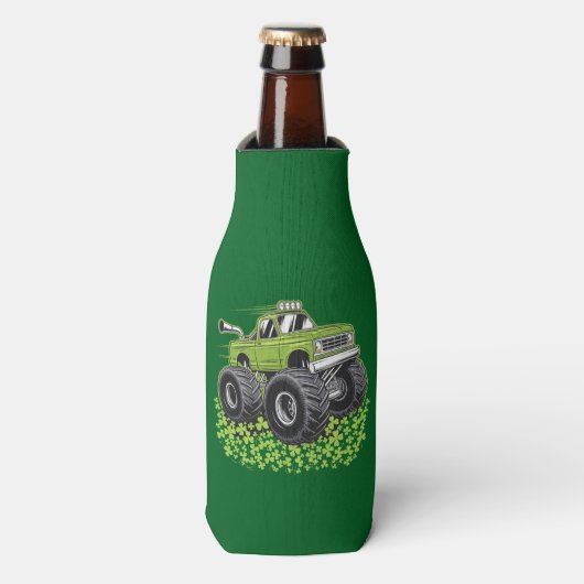 Jongens St Patricks Dag Peuter Lucky Monster Truck Flesjeskoeler (Fles Voorkant)